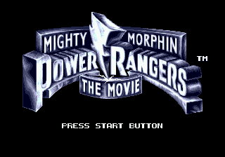 Mighty Morphin Power Rangers: The Movie title screen for Sega Mega Drive